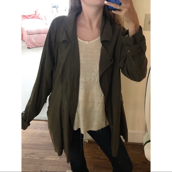 Urban Outfitters BDG Army Green Linen Cardigan - Picture 3 of 4
